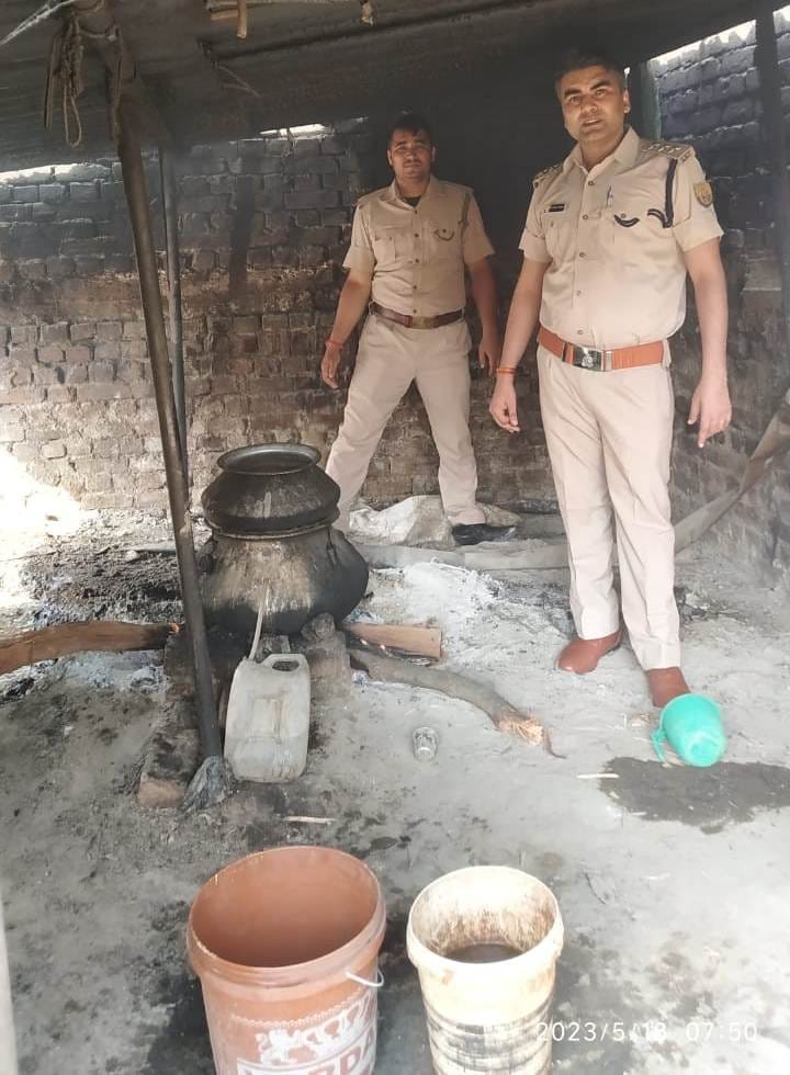 Excise department raids raw liquor distillery