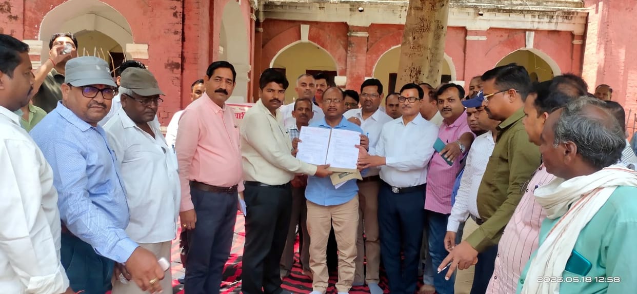 Employees protested for restoration of old pension