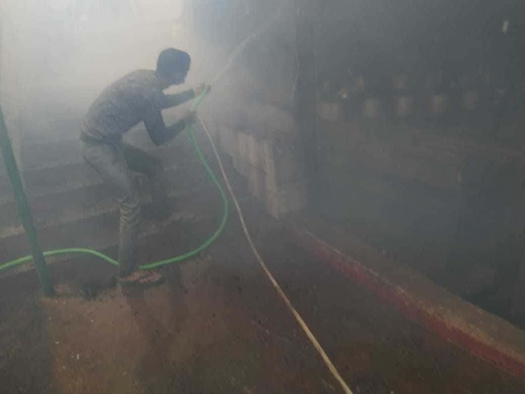 Fire in Purnagiri Dham burnt three storey shop