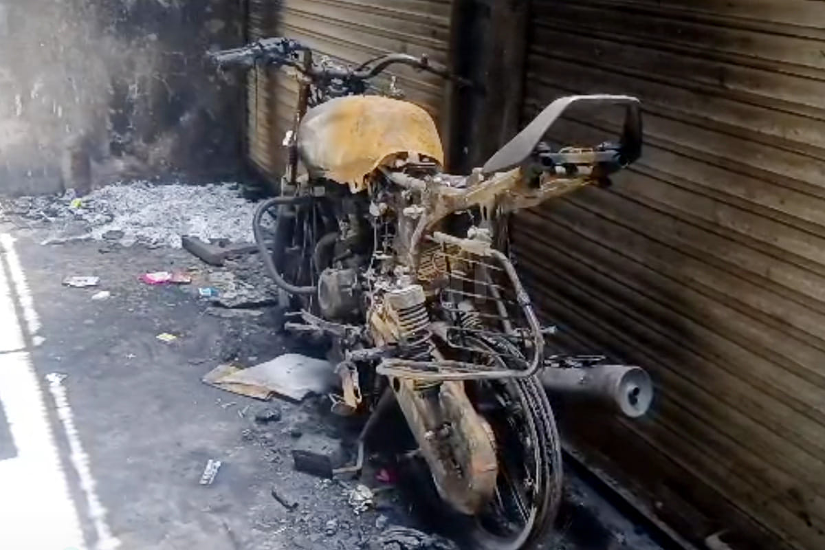 The bike was bought with money, the mischievous set fire