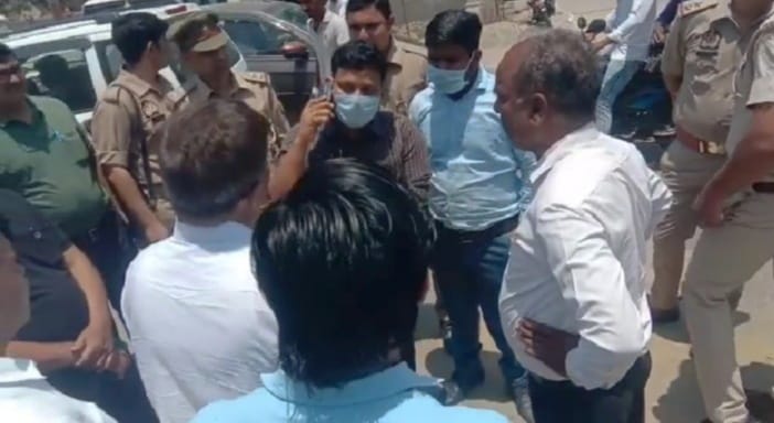 Encroachment removed for highway construction, part of religious place also broken