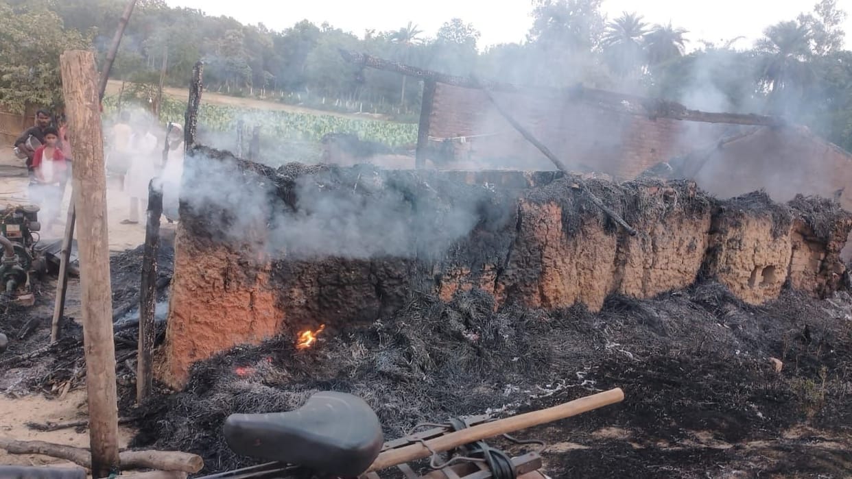 Goods of two houses burnt, woman scorched