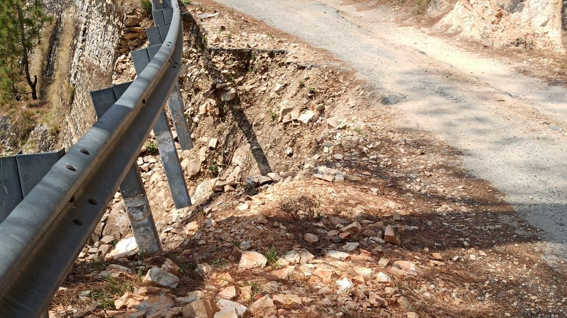 The road connecting the villages of Bherang Patti is in bad shape