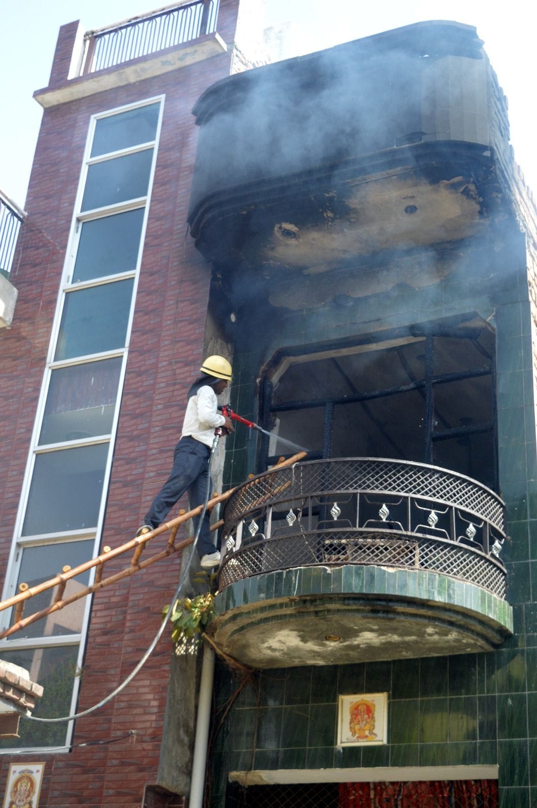 AC fire on the first floor of Manan Pana's house