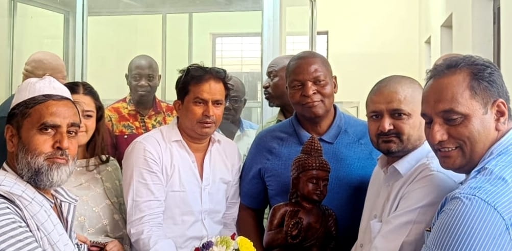 Central African Republic President Faustin Archangel Toudera arrives in Saharanpur