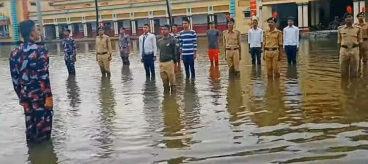 school campus will be drown in rain