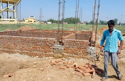 Shops are being built at two places in the village for one model shop