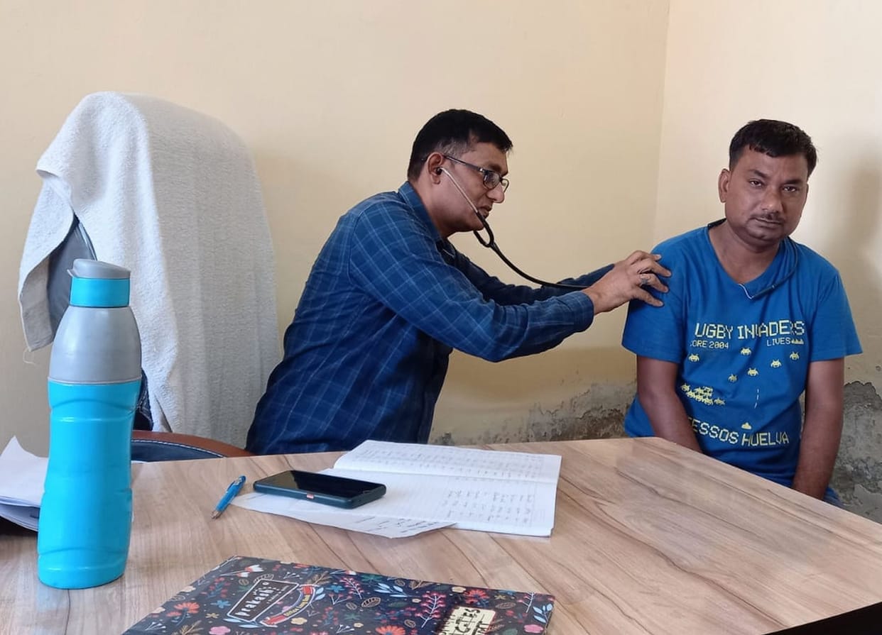 Arrangement of sick found health fair