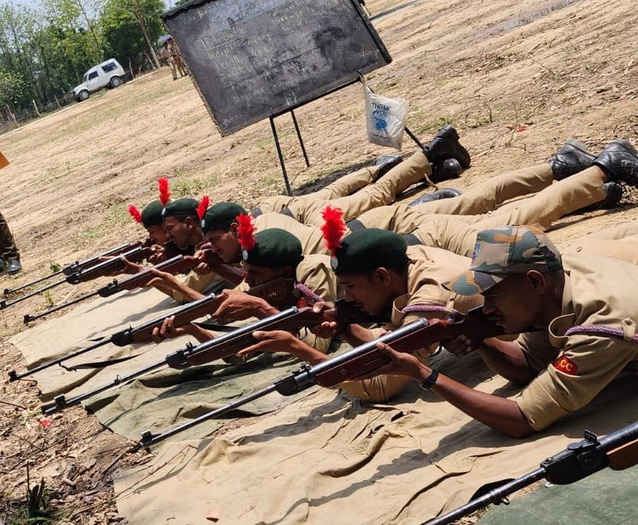 NCC cadets were thrilled by firing rifle