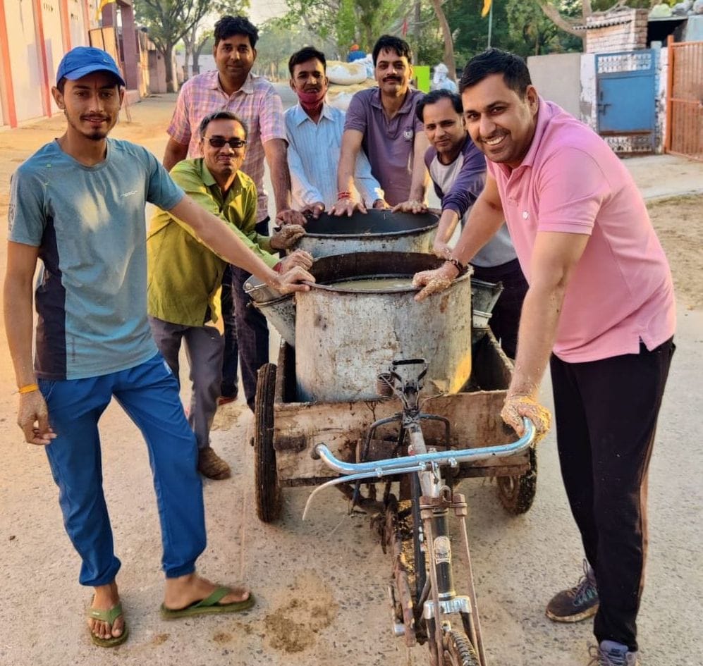 Taking advantage of health along with earning virtue by serving cows in Gaushala