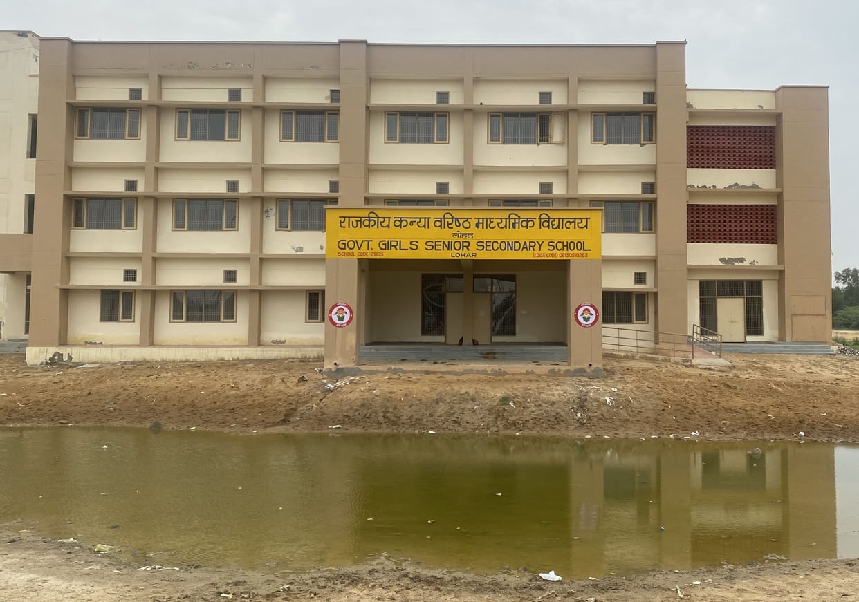 Building new, problem old, rain water accumulated in front of the main gate