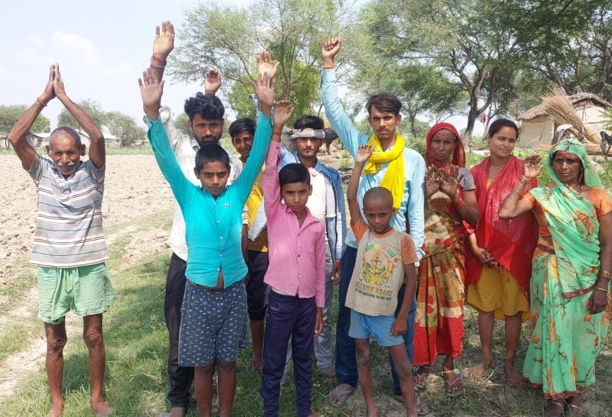 Protest of the villagers regarding the demand of the road