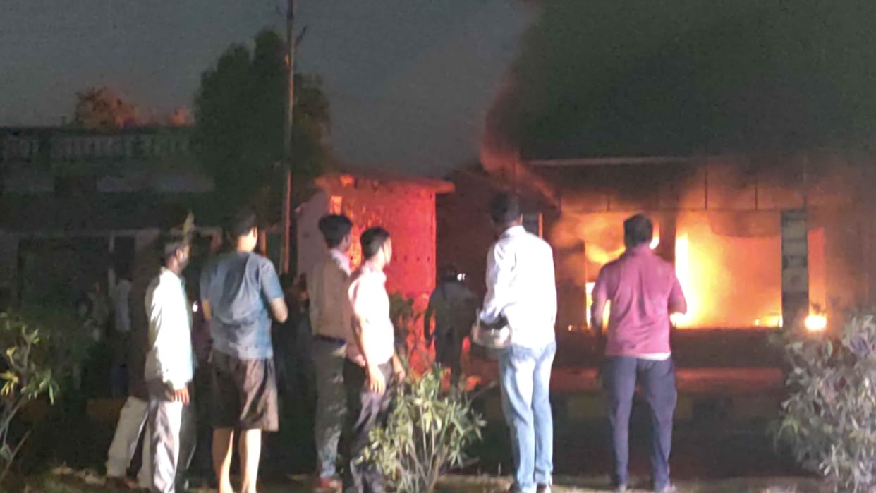fire in electric shop