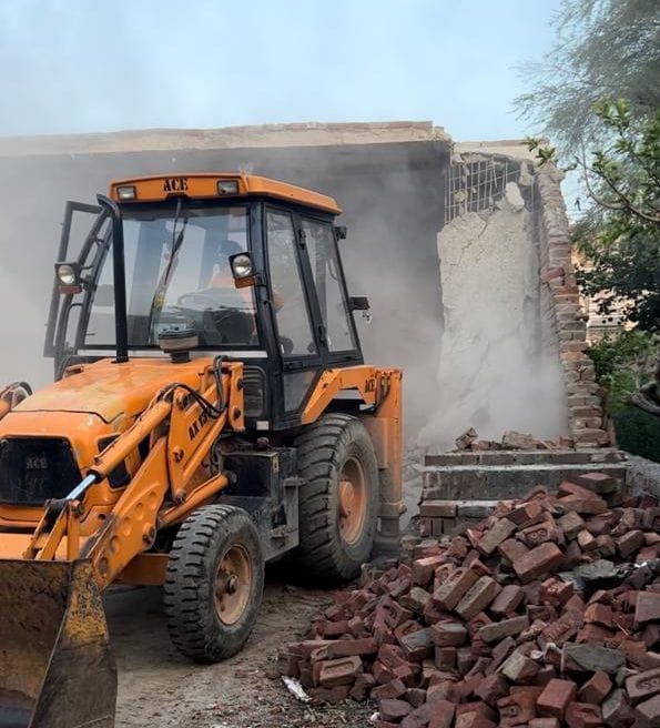 Religious place under construction on corporation land demolished
