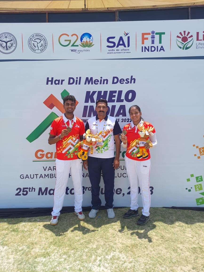 KU's archery recurve mix team won gold in Khelo India, final match with GJU