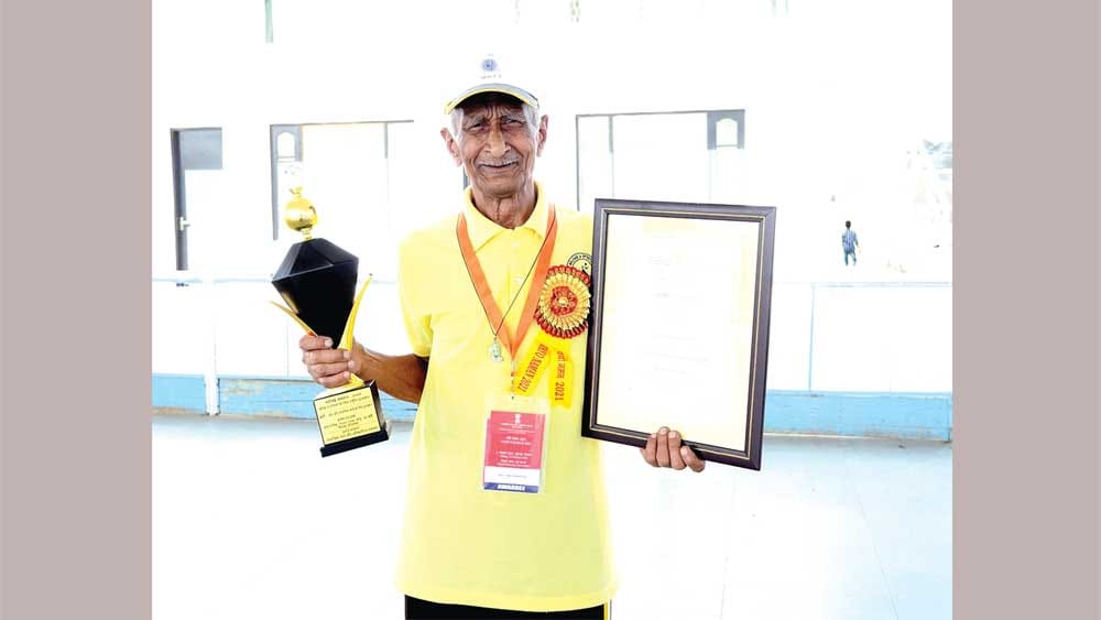 Encouragement: At the age of 90, Ilam Chand Insan won 4 gold in the Open National Sports Championship