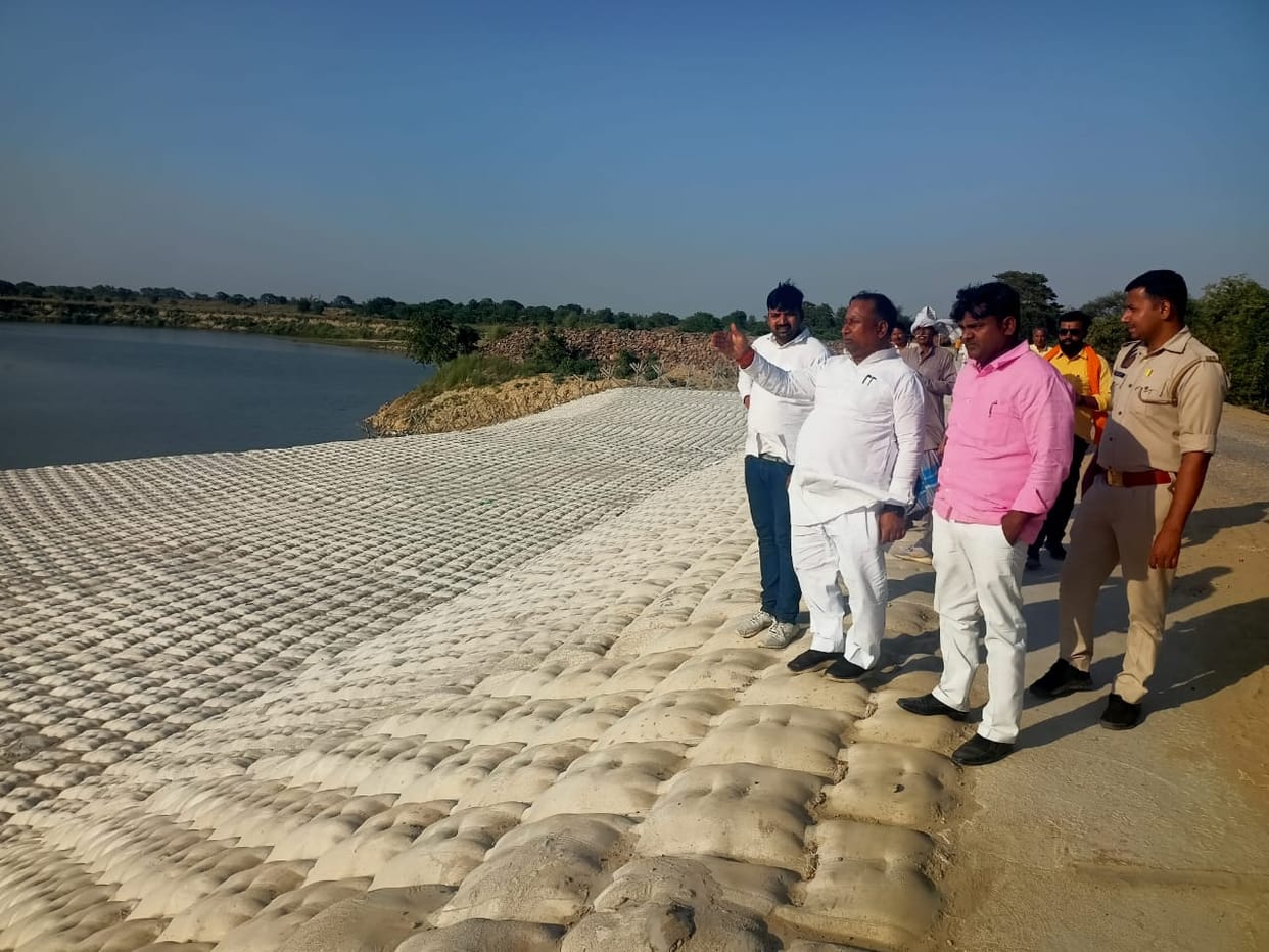 MLA inspected flood prevention works