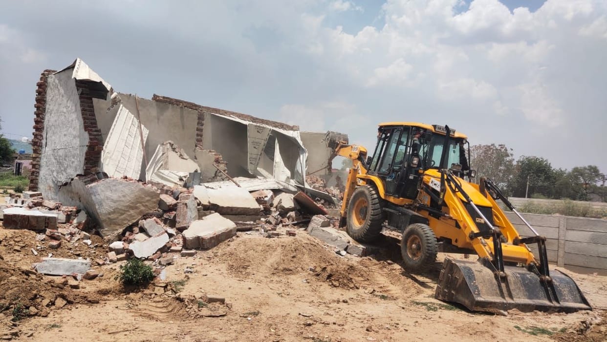 Encroachment removed from illegal colony built on three acres in Bakhapur