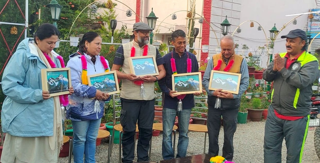 Travelers happy with the charming sight of Adi Kailash