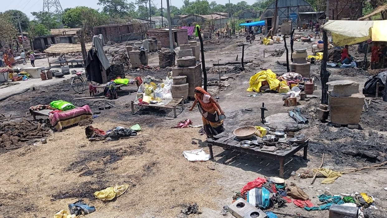 After the flood, now the scourge of fire, 35 houses burnt to ashes in Godiana village