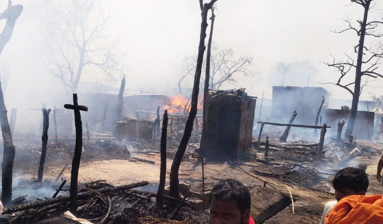 37 houses burnt in Nachauri village