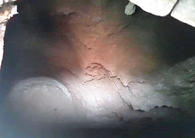The floor of the room sank, a 15 feet deep pit