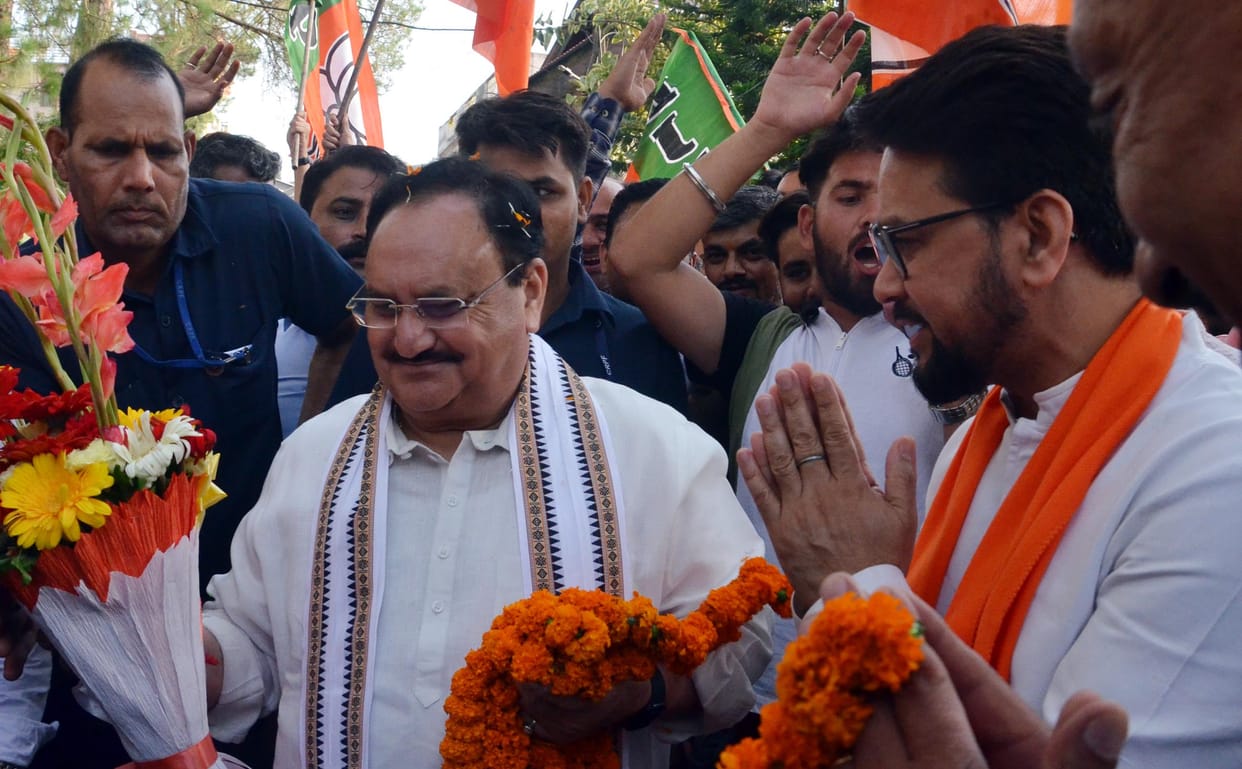 Jagat Prakash Nadda warmly welcomed in Hamirpur