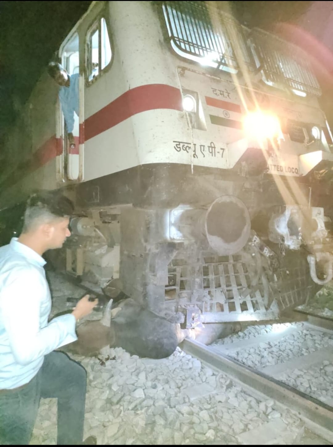 Bull collided with Dehradun Express train