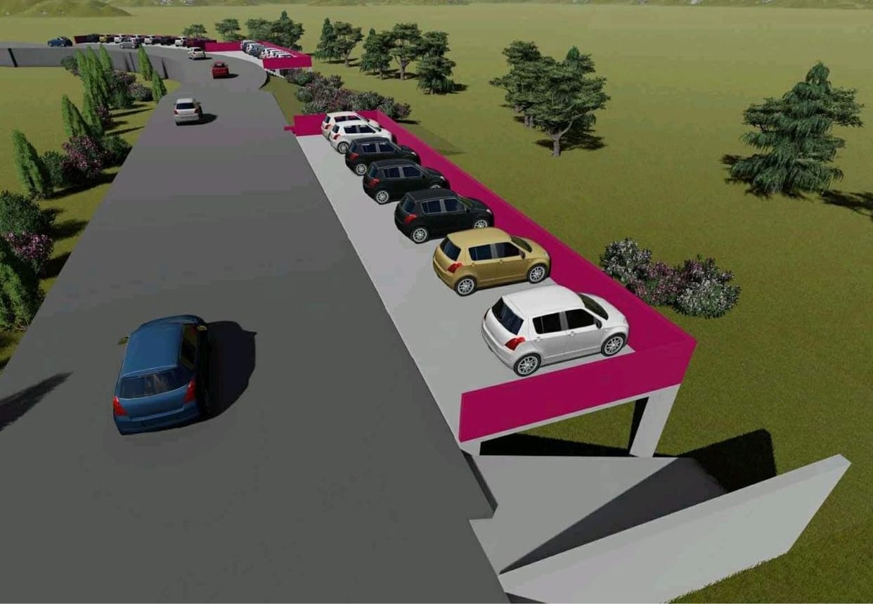 Construction of three parking started at a cost of more than 1.25 crore