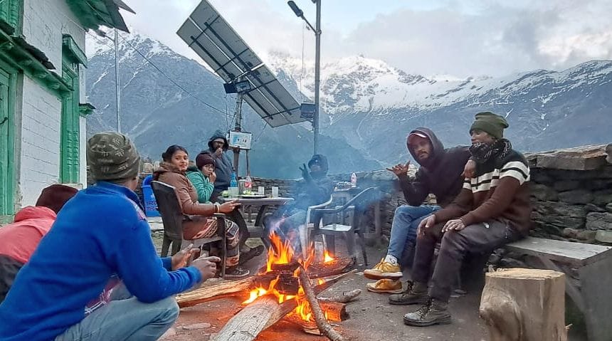 People of high Himalayan villages shivered with cold