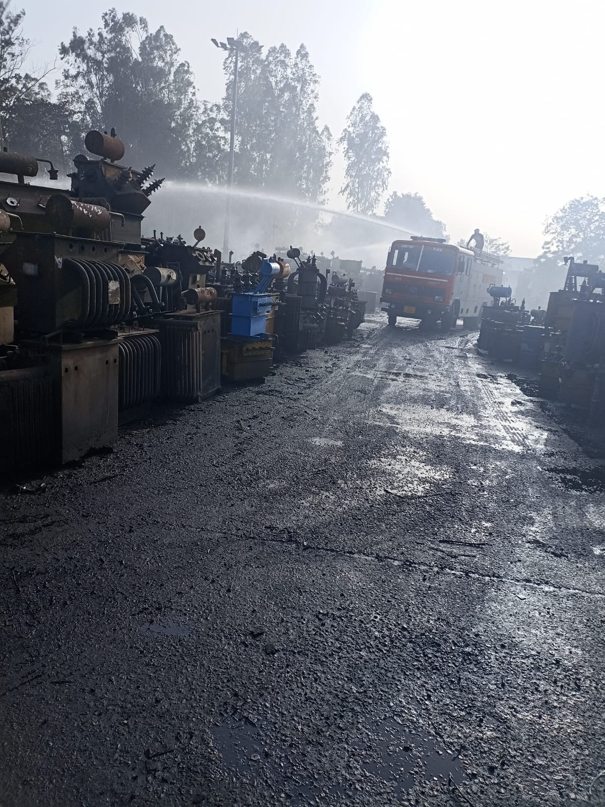 Fierce fire in transformer handling workshop, cause unknown