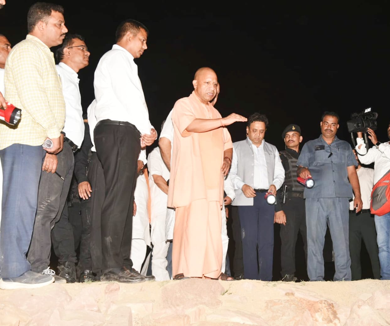 Ground reality of development works seen in the light of torch