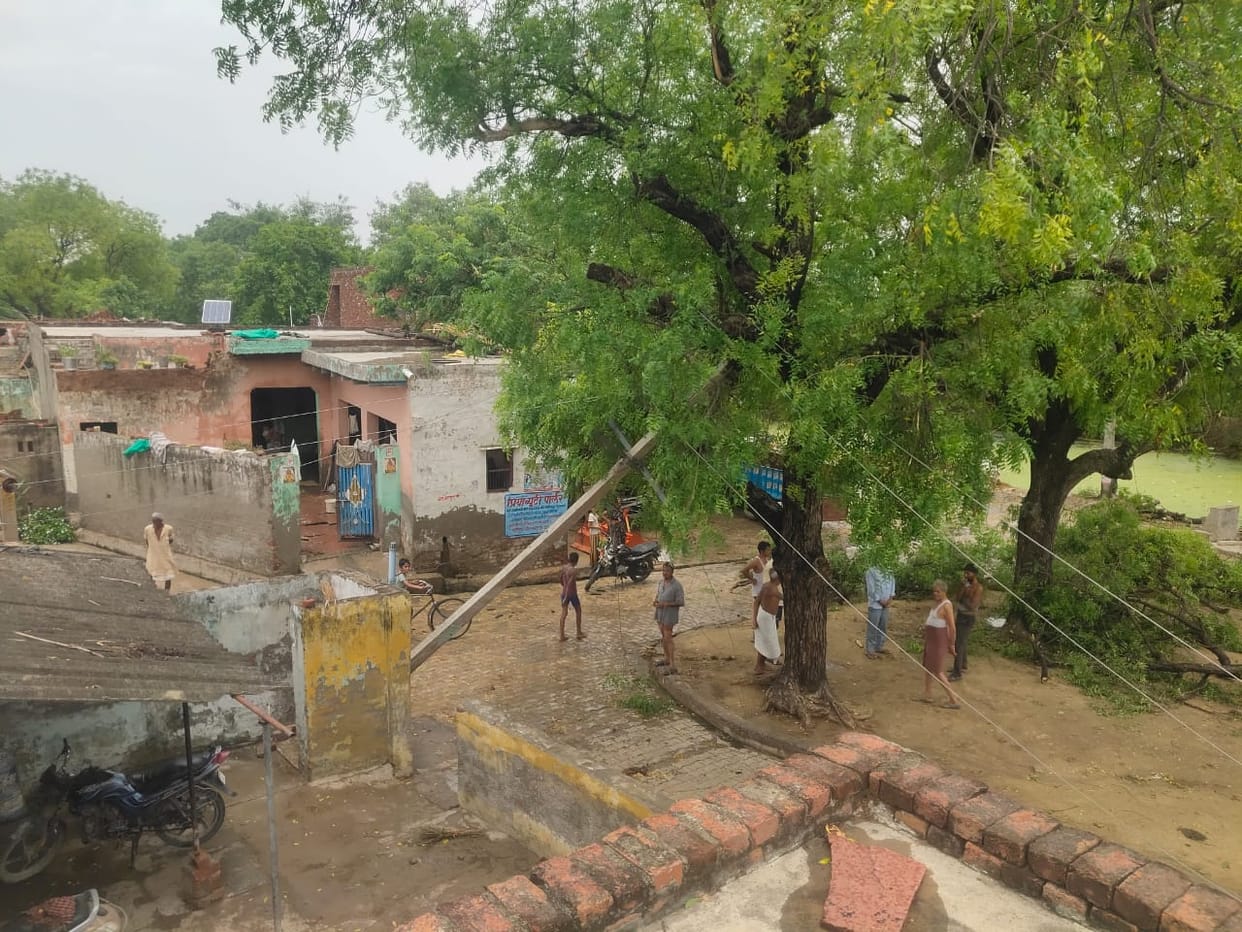 Tornado wreaked havoc not even a leaf moved in the village situated 100 meters away