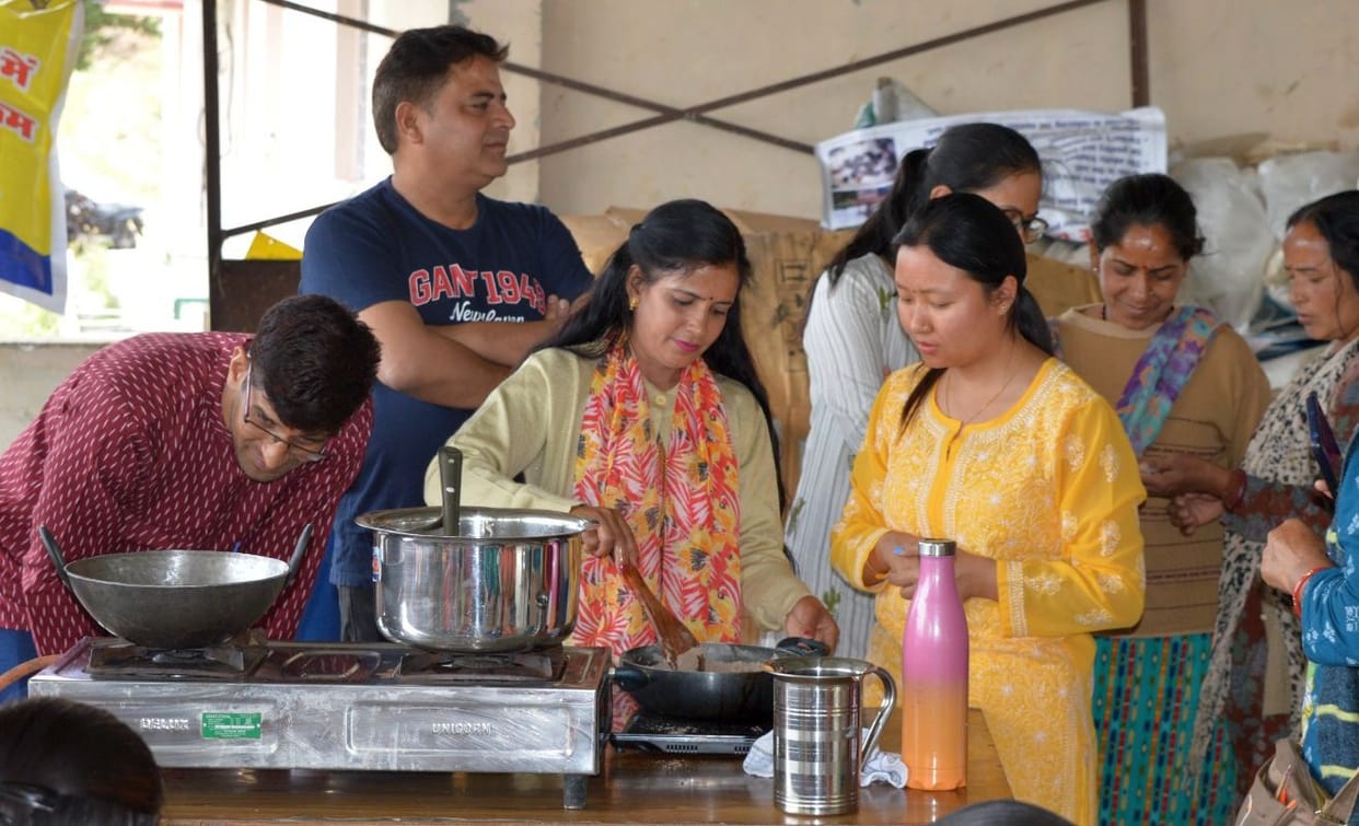 Taught to make laddoos and pudding from Maduve