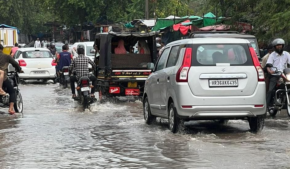 Effect of Biparjoy, after the rain, jam on the highway in Dharuhera and Bawal