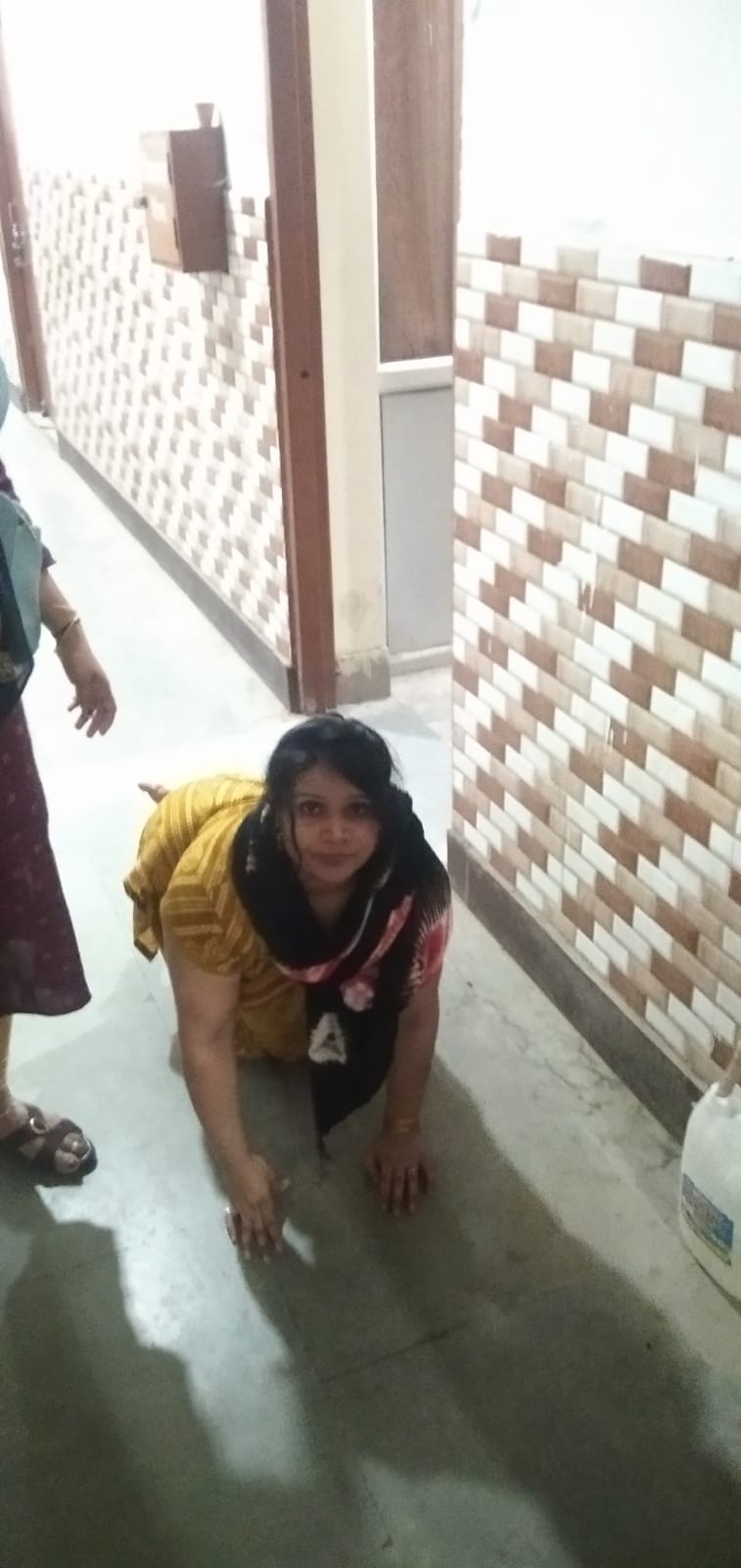 Pinky reached Vikas Bhawan on her knees for Divyang Pension