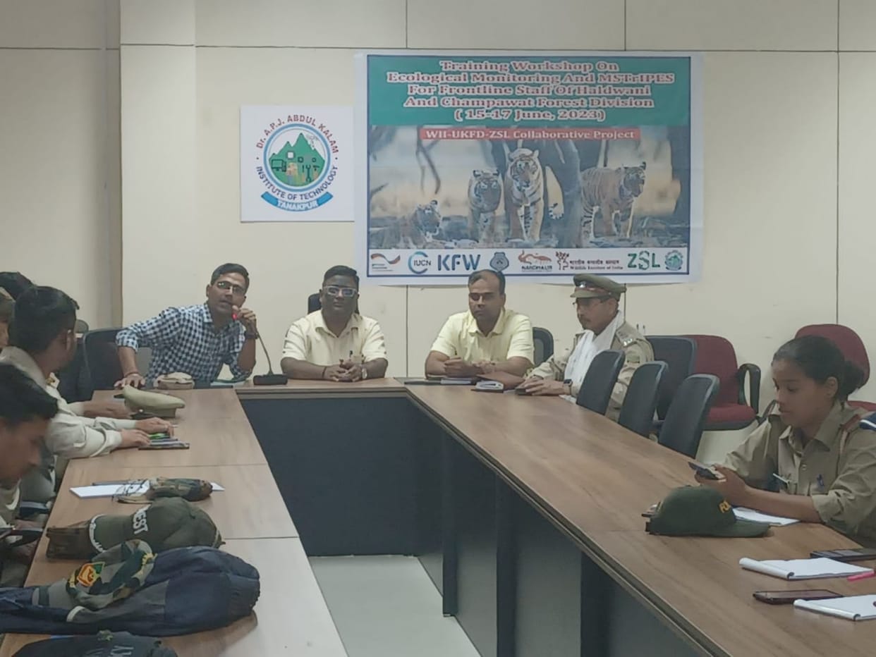 Training given to identify and count wildlife
