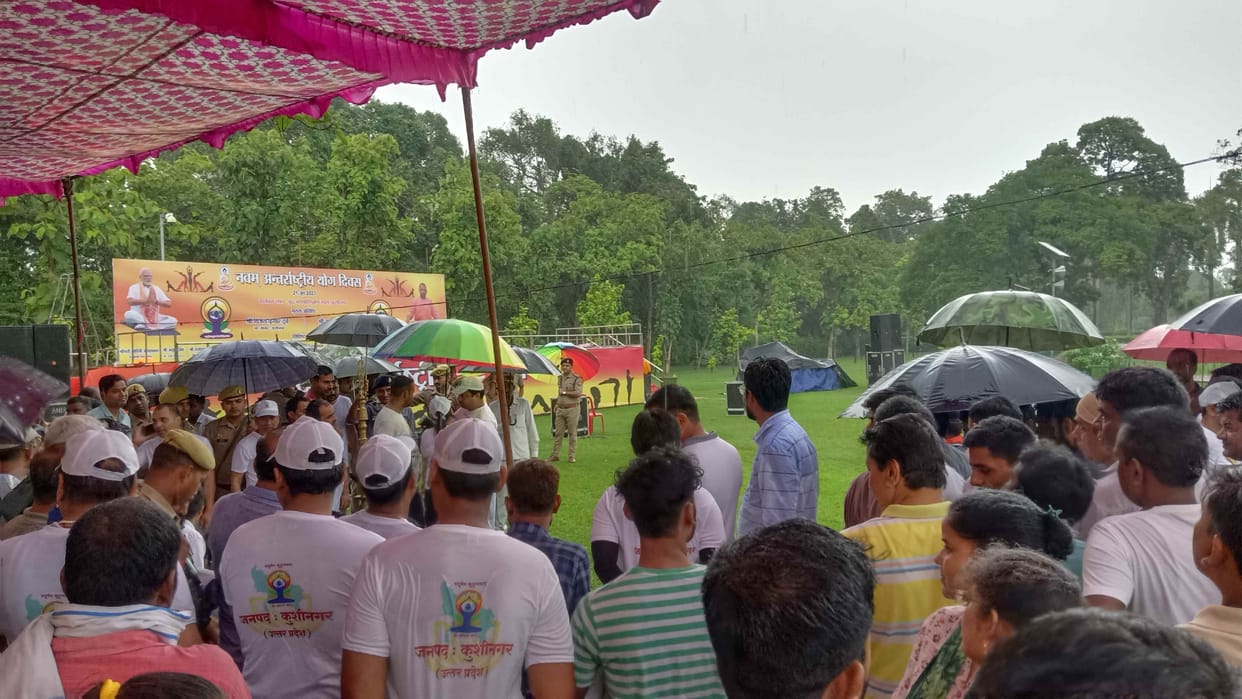 rain intrupted in yog diwas