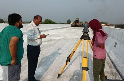 Tested the load carrying capacity by passing two dumpers from the bridge