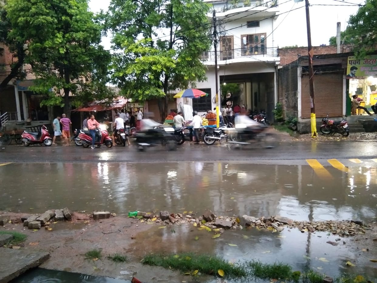 Roads full of rain