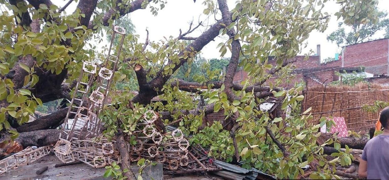 Two died due to lightning, four people got scorched