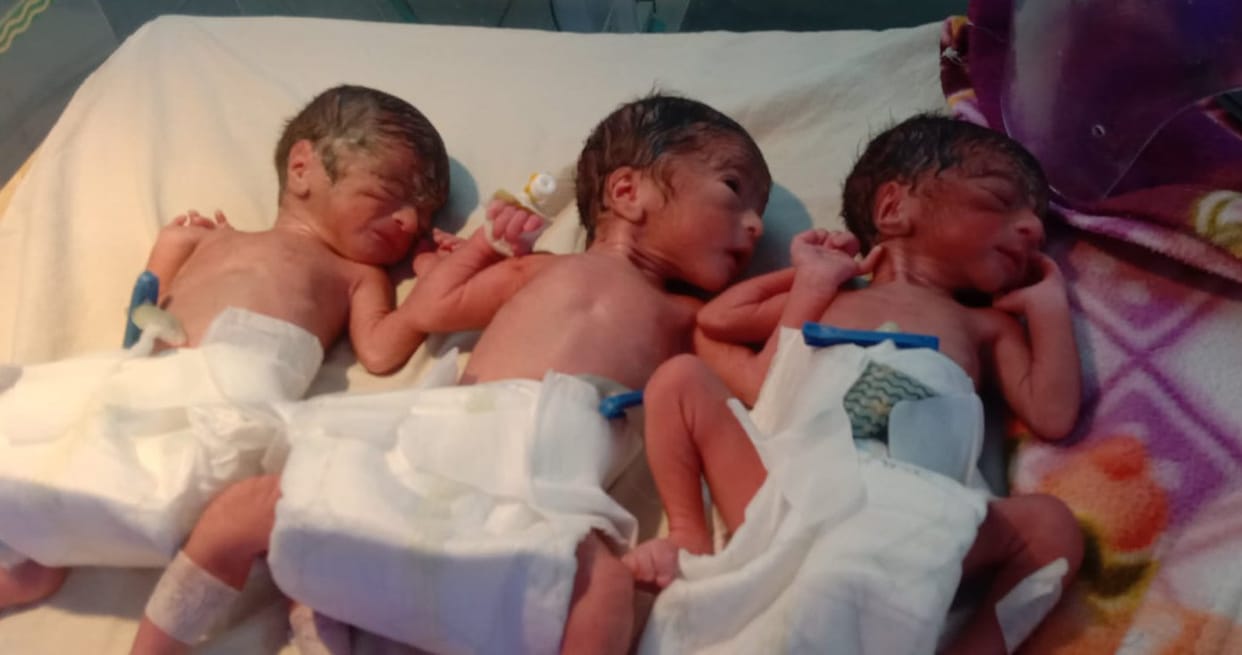 Woman gave birth to three children at once, all healthy