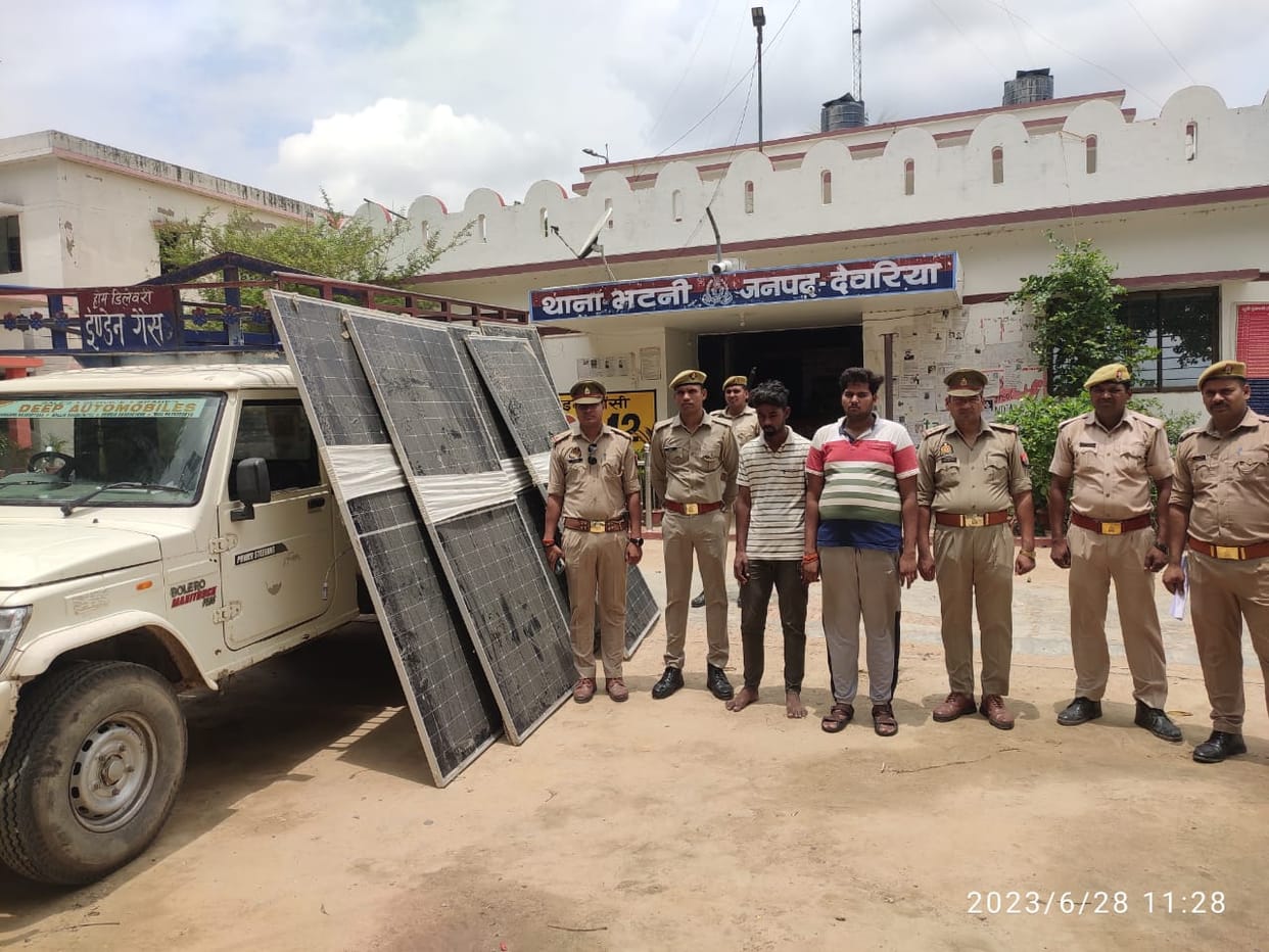 Two arrested with five stolen solar panels, case registered