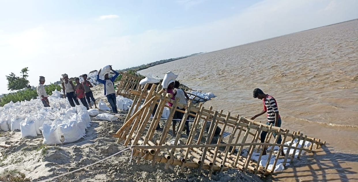 Saryu's water level increased, cutting started