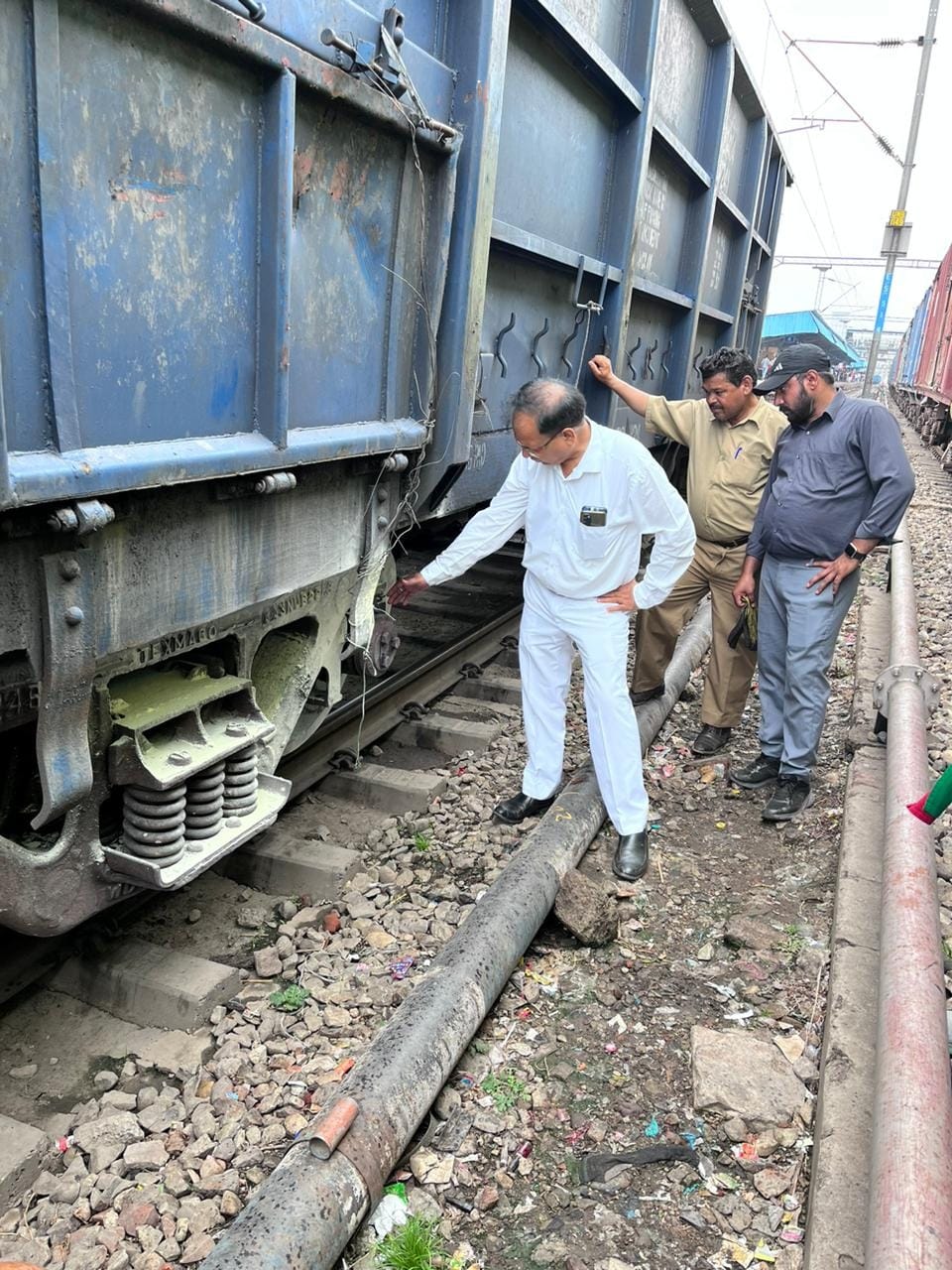 Coal laden goods train caught fire
