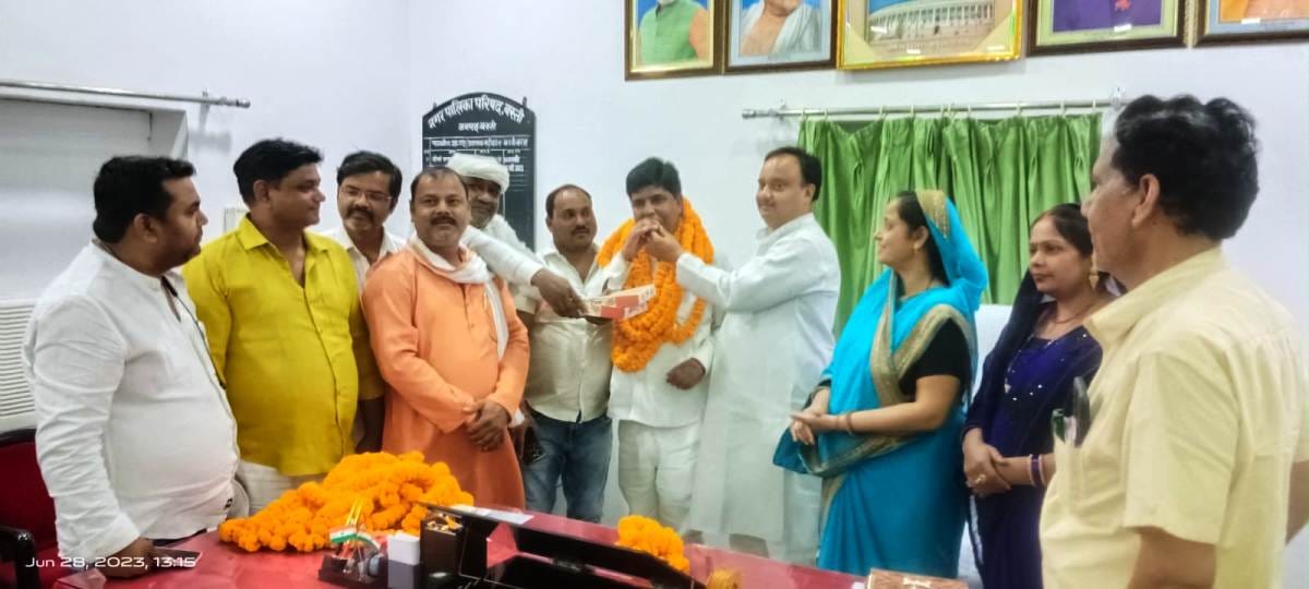 Jagdeep, a member of the district planning committee, was welcomed in the municipality