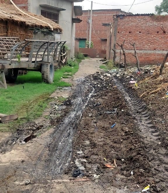 Devotees upset due to the filth spread around Bhuvaneshwari Devi temple