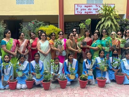 Innerwheel Club planted saplings in the school premises