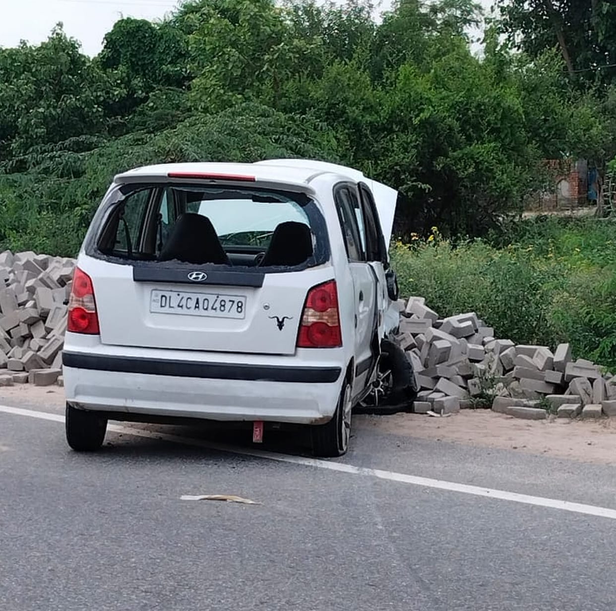Out-of-control Santro rammed into three vehicles on NH-334B, three injured