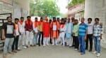 फोटो :34: सोनीपत के नगर निगम कार्यालय में पहुंचे हिंदू परिषद के प्रदेशाध्यक्ष मनीष राई व अन्य ।